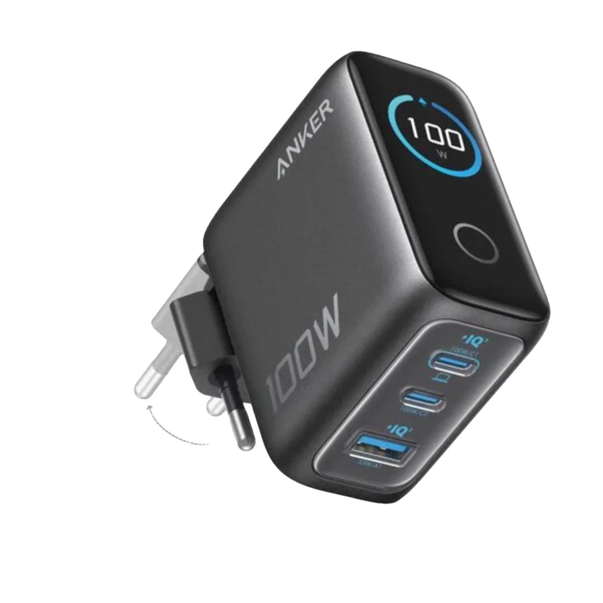 Anker Punjač 100W Nano 3 Porta Display Tamno Siva